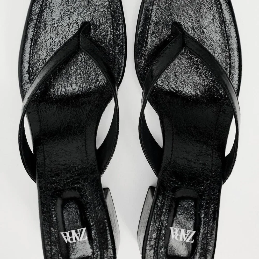 ZARA BLOCK HEEL SANDALS - Picture 2 of 2